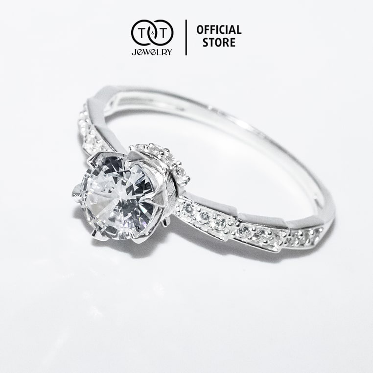 Nhẫn Bạc Nữ s925 Bạc Ý 6 Chấu Tinh Tế - T&amp;T Jewelry cao cấp NN061