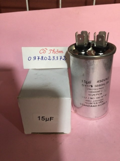 Tụ dầu ngâm 450vac - 10uf, 15uf, 20uf