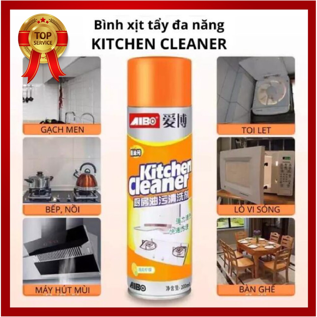 Bình xịt bọt tuyết tẩy rửa siêu sạch mầu cam kitchen cleaner nhà bếp 500ml Bình xịt bếp tẩy rửa