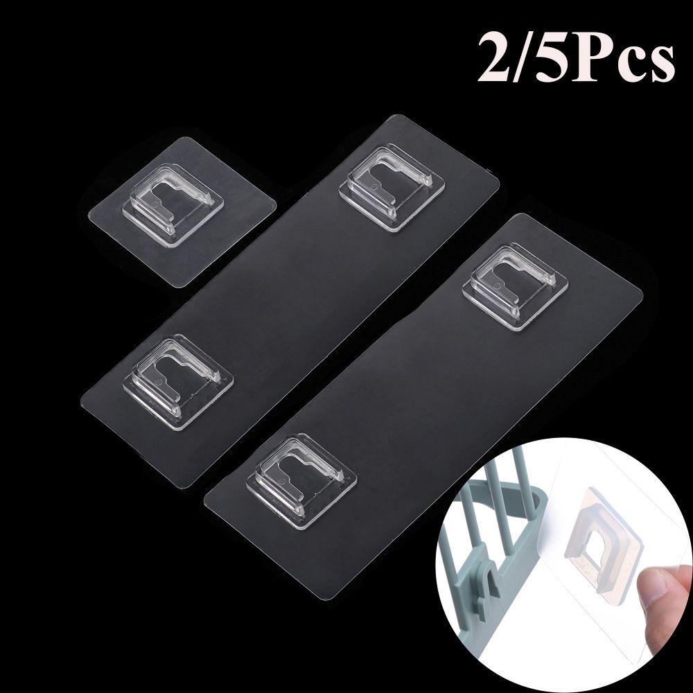 Set 2 / 5 Móc Treo Đồ Dán Tường Trong Suốt Chống Nước Tiện Dụng