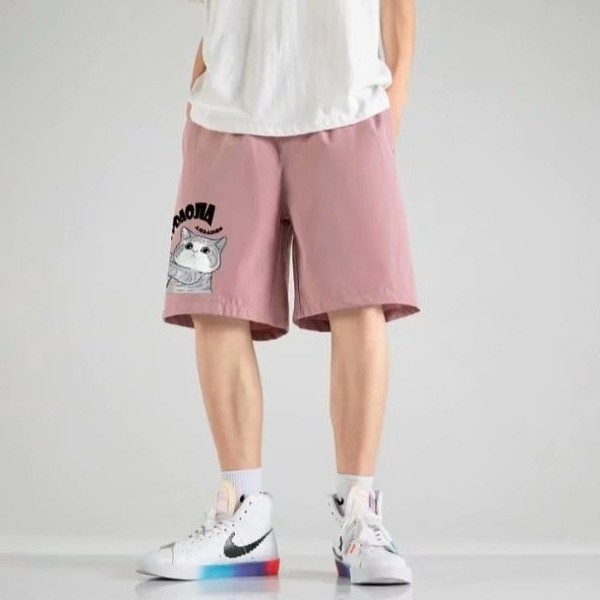 Quần short thể thao ống rộng in họa tiết hoạt hình thời trang mùa hè cho nam size m - 5xl