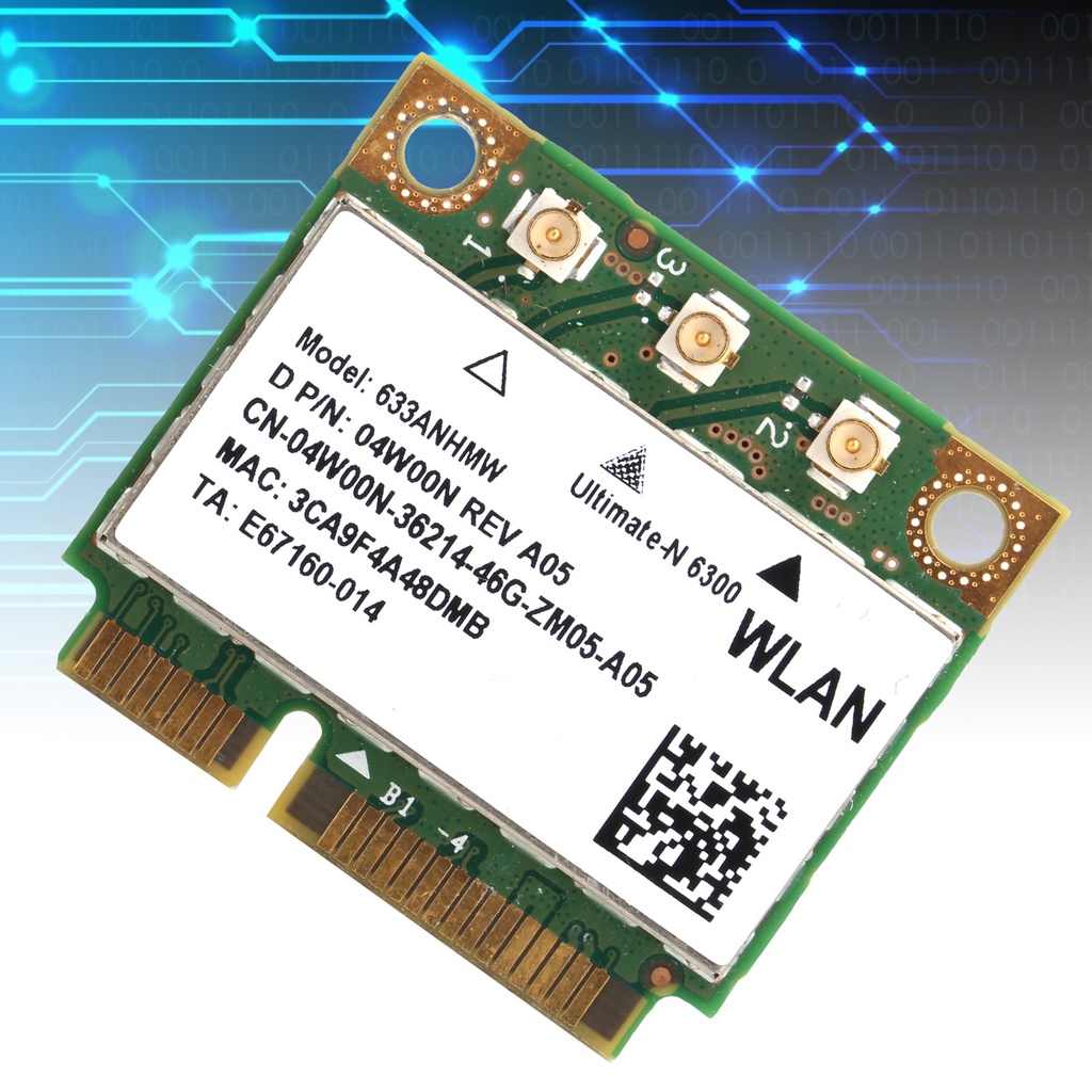 Card Wifi Không Dây Mini Pci-E 450m 2.4 / 5ghz Cho Laptop Asus Dell