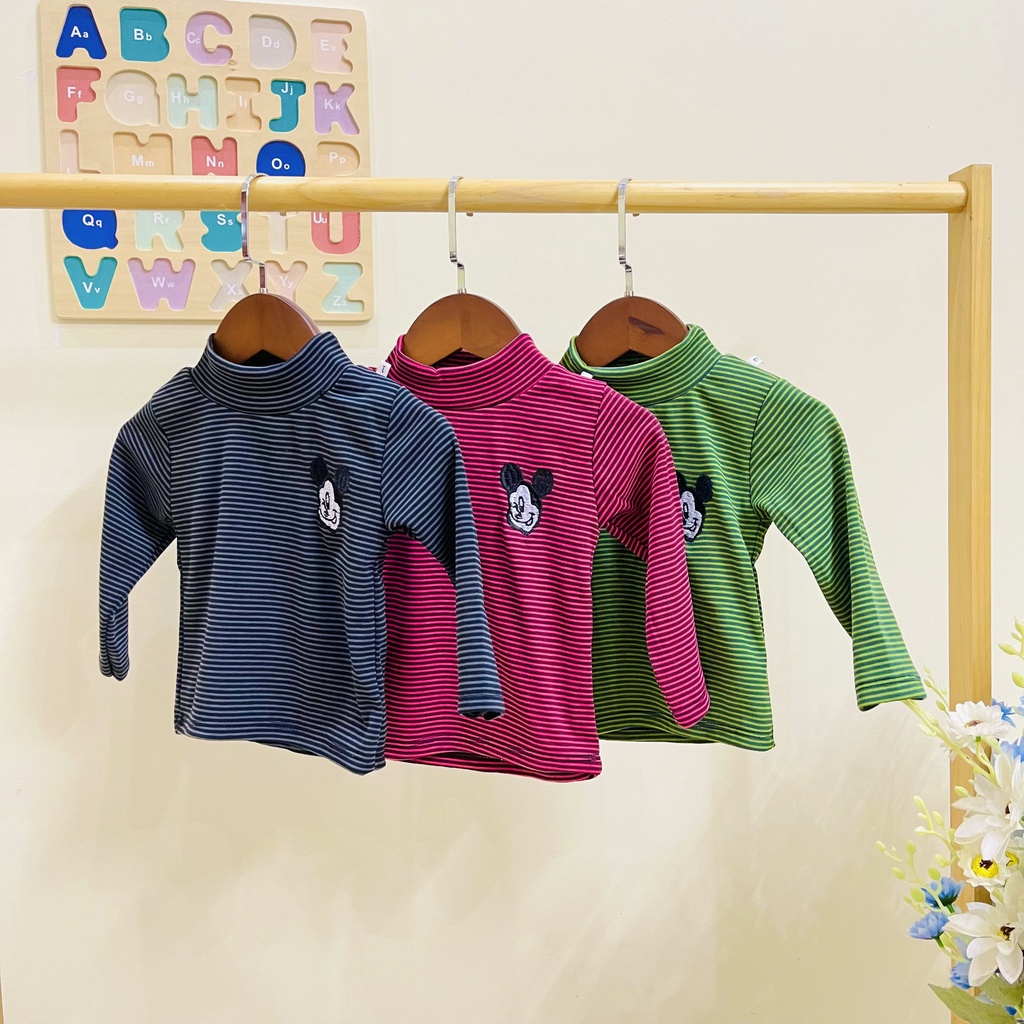 Áo Giữ Nhiệt Cho Cho Bé Kẻ Ngang In Mic key Siêu Ấm - SUMO KIDS