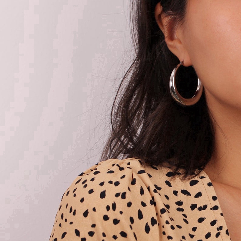 Vnox Đôi khuyên tai hình vòng lớn dành cho nữ