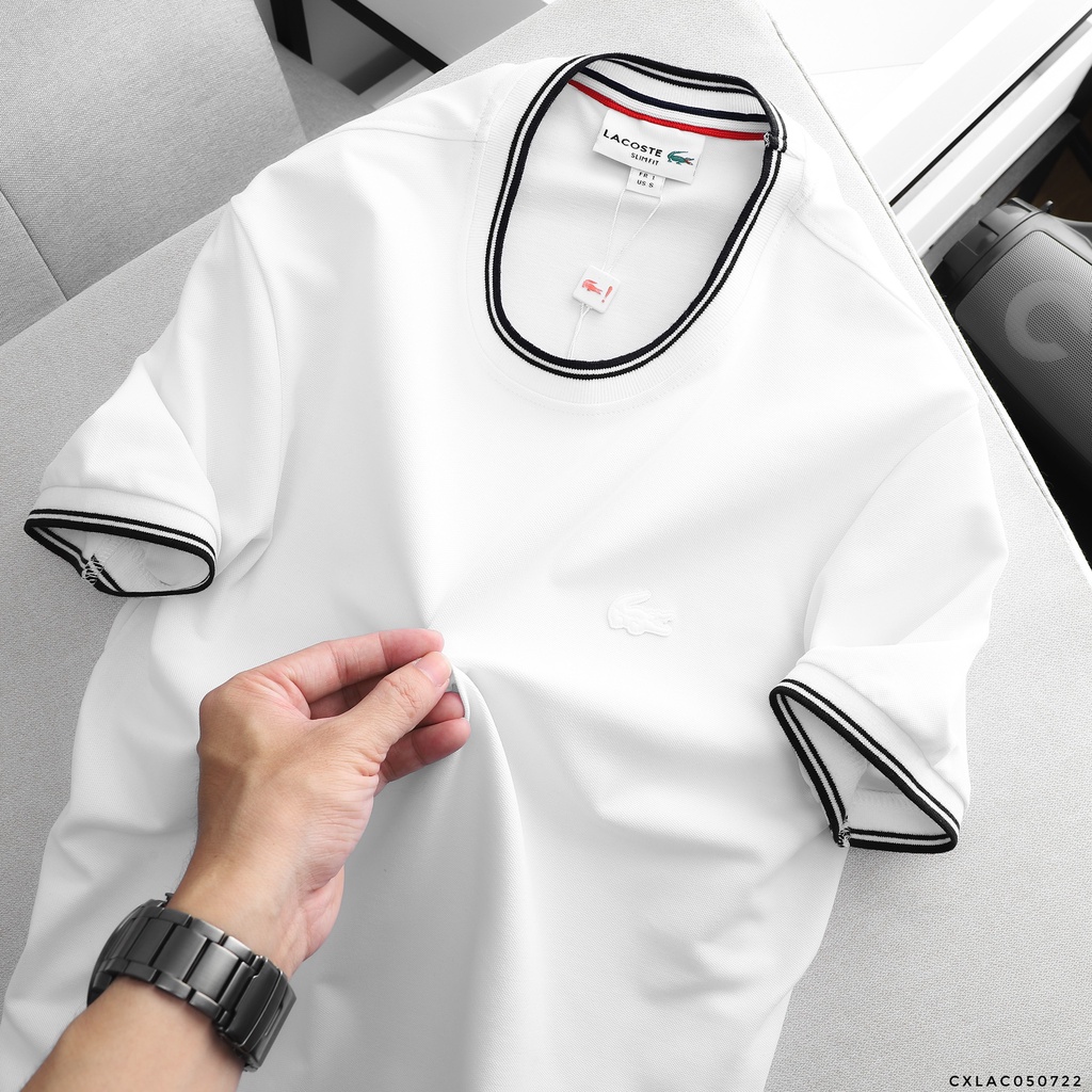 Áo thun nam, áo phông nam thời trang phối sọc, vái polo hạt pique xịn mịn 50722