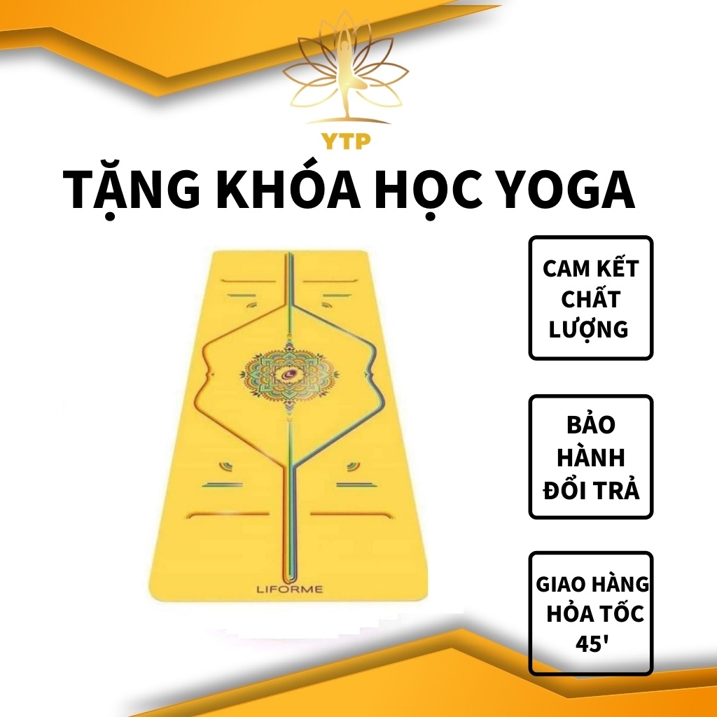 Thảm Tập Yoga Cao Su Liforme Phiên Bản Đặc Biệt L1LIFORMEDB, Họa Tiệt Đẹp, Nhập Khẩu Anh, Tặng Túi Chính Hãng GKK