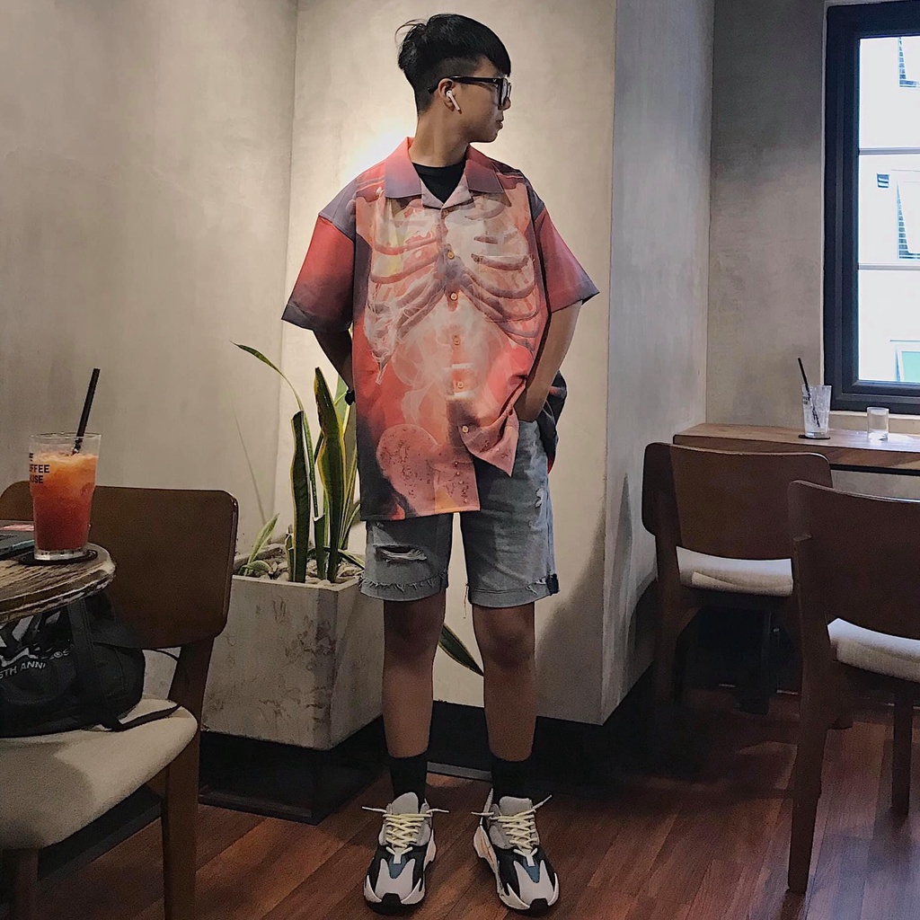 Áo Sơmi BOBUI saigon form rộng local brand oversize ngắn tay họa tiết