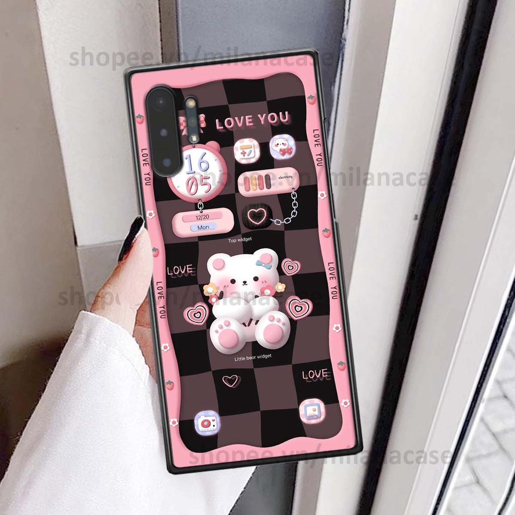 Ốp Samsung Note 10 / Note 10 Plus / Note 10+ hình đồng hồ icon gấu mèo cute cực dễ thương ngộ nghĩnh