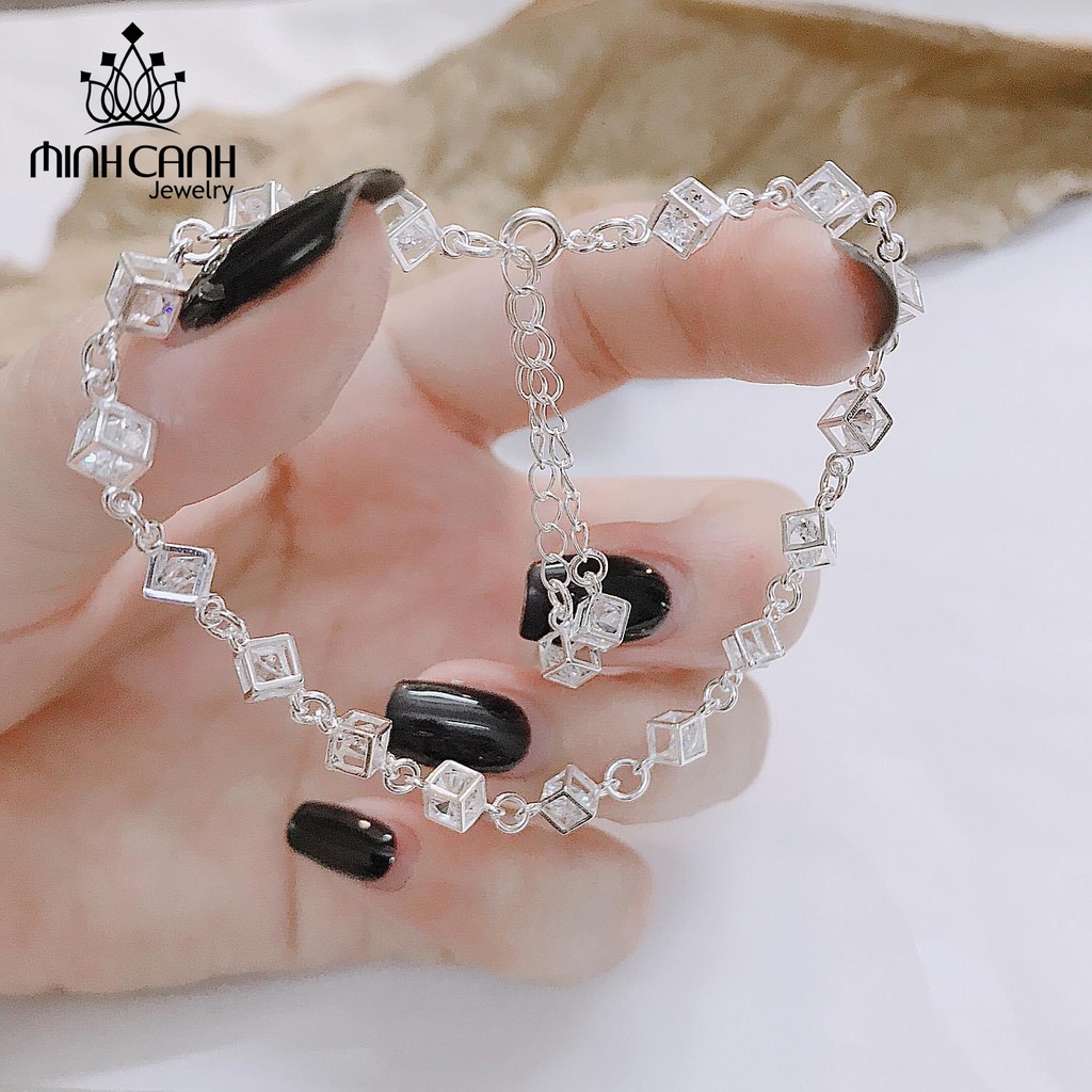 Lắc Tay Bạc Nữ Hình Chuỗi Lập Phương - Minh Canh Jewelry