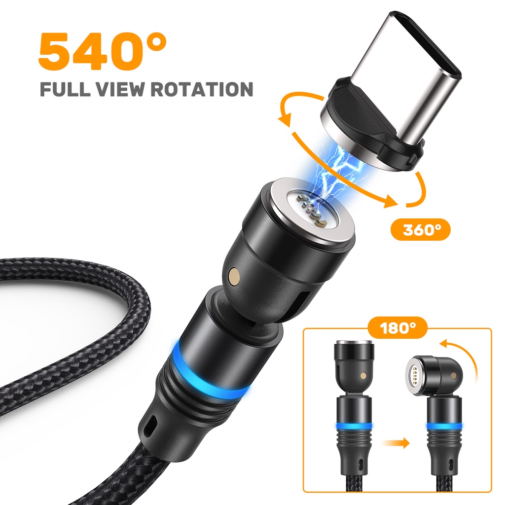 Dây Cáp Sạc Nam Châm 3A Micro USB Type C 2m 1m Cho Điện Thoại