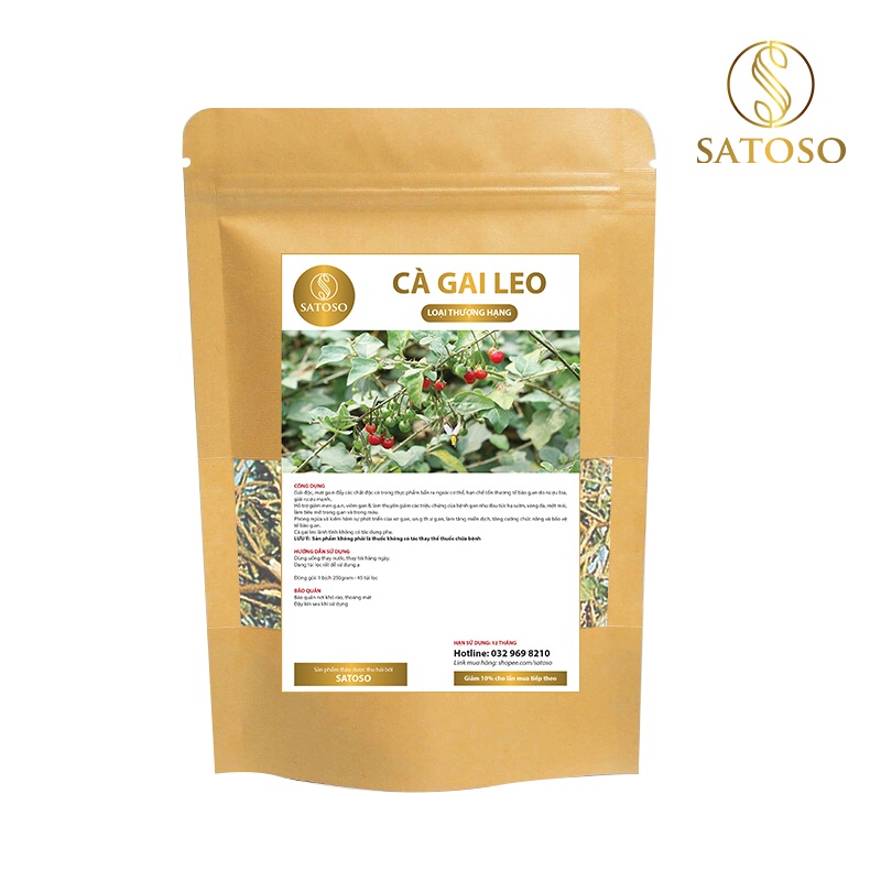 Cà gai leo túi lọc SATOSO 250g hỗ trợ bảo vệ lá Gan tốt cho sức khỏe SA15