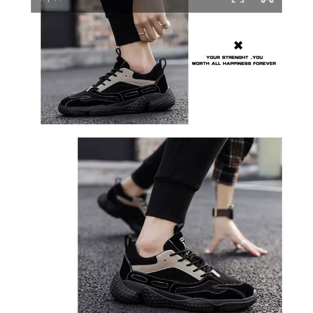 Giày Sneaker Nam= giày Thể thao nam Chất Da lộn, Siêu nhẹ, Êm chân,Tăng chiều cao phong cách trẻ trung mẫu hot 2021 | BigBuy360 - bigbuy360.vn