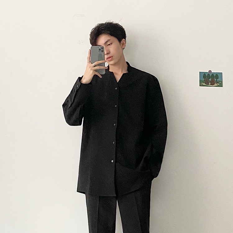 (THIẾT KẾ CHẤT LƯỢNG) Áo Sơ Mi Cổ Đứng Đũi Mát Unisex Phiên Bản Giới Hạn | BigBuy360 - bigbuy360.vn