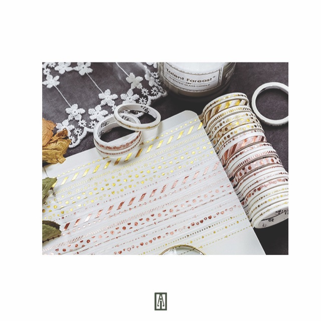 Set băng keo trang trí 10 cuộn - Foil washi tape set