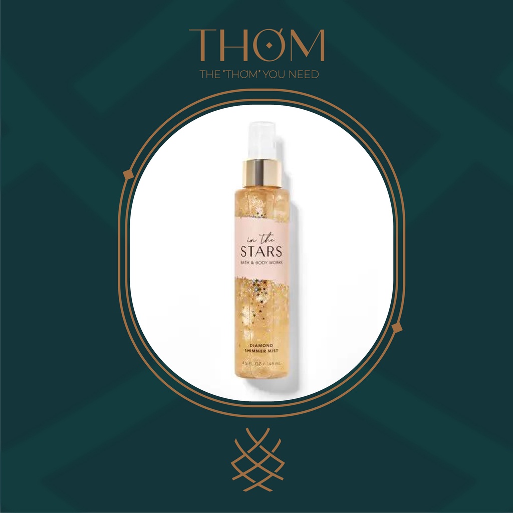 IN THE STARS SHIMMER | Xịt thơm nhũ kim tuyến tông nước hoa Bath & Body Works Diamond Shimmer Mist 145ml