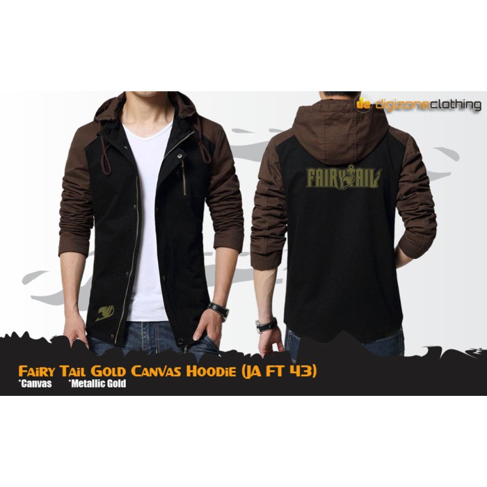 Áo Khoác Hoodie Vải Canvas In Hình Fairy Tail Màu Vàng (Ja Ft 43)