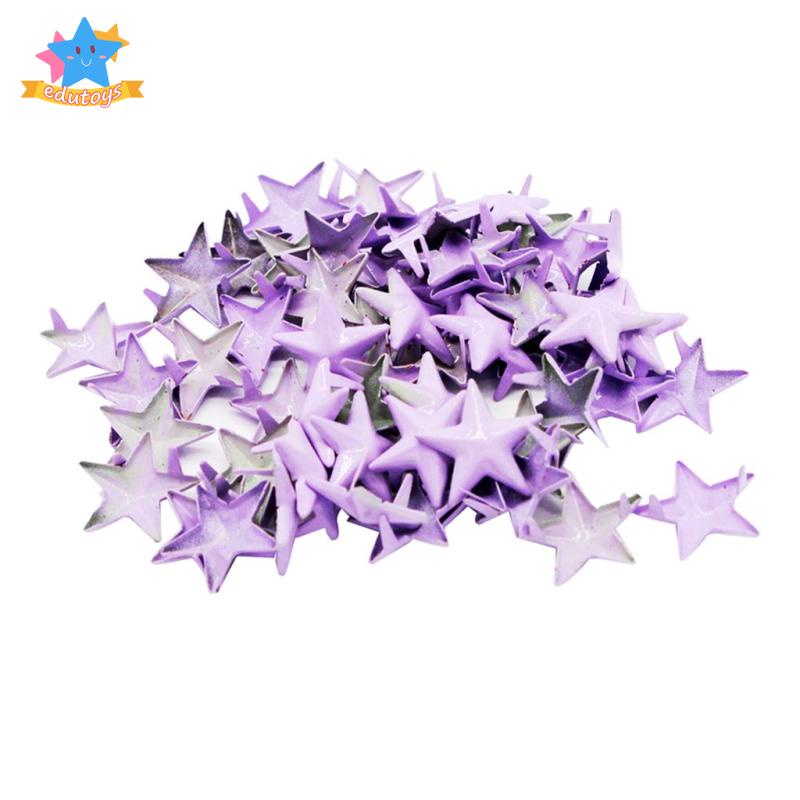 Set 50 Đinh Tán Hình Ngôi Sao 15mm Bằng Hợp Kim Dùng Để Trang Trí Quần Áo / Túi Xách