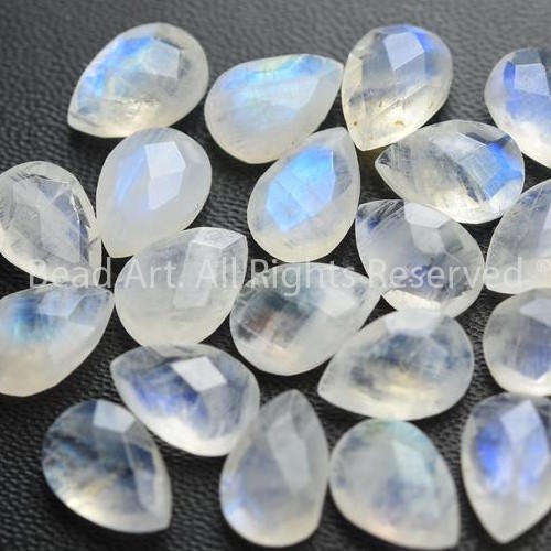 [1 Hạt] 14x10MM  Đá Mặt Trăng (Moonstone) Tự Nhiên Ánh Cầu Vồng (Loại A), Đá Phong Thuỷ