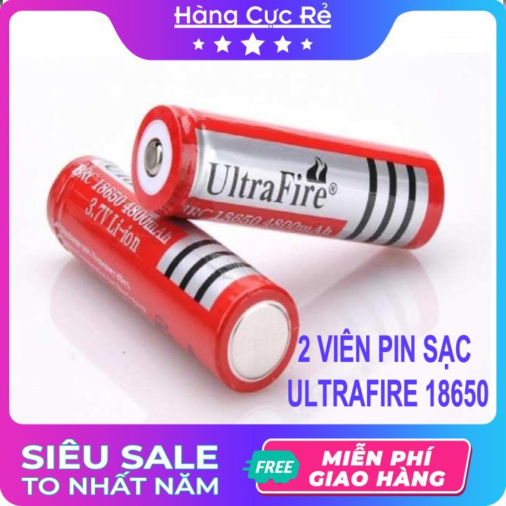 Bộ 2 Pin sạc 18650 loại TỐT Ultra Fire  FREESHIP  Shop Hàng Cực Rẻ