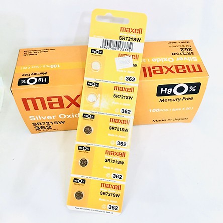Pin Maxell AG11 / 362 / LR721 / SR721SW / 162 Silver Oxide 1.55Volt (Made in Japan)