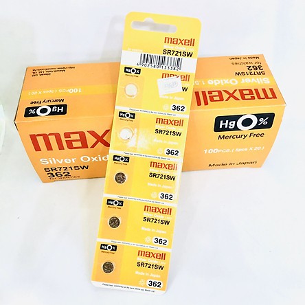 Pin Đồng Hồ SR721SW 362 Maxell Chính Hãng Vỉ 5 Viên Made in Japan