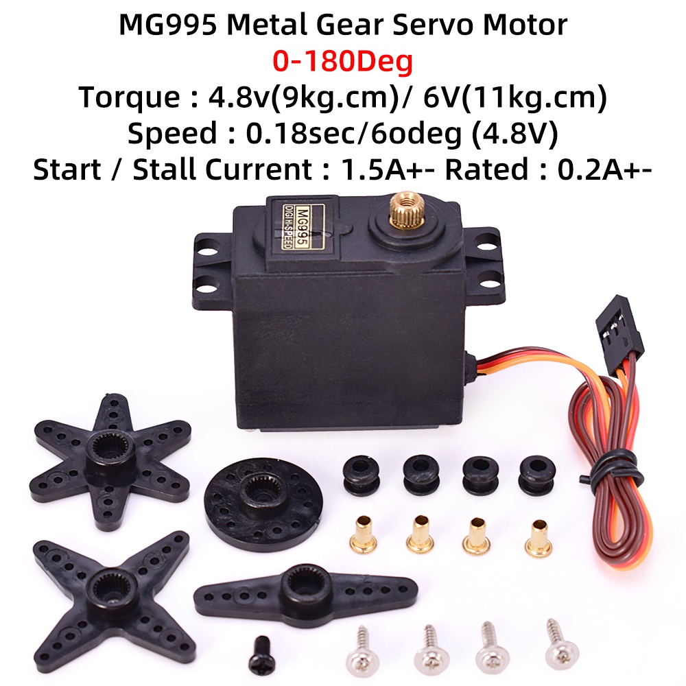 Bộ Động Cơ Servo Mg995 MG996r SG90 9g MG90s Bằng Nhựa Kim Loại Và Nhựa 180 Độ Cho Máy Bay Điều Khiển Từ Xa
