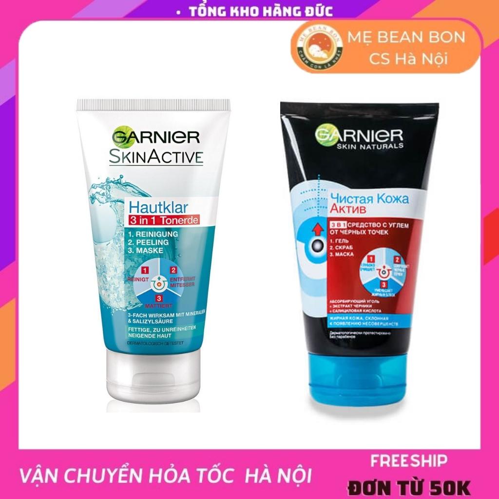 Sữa rửa mặt Garnier Skinactive Đức 3 in1, 150ml 3 Chức Năng phù hợp với rửa mặt da nhờn và da mụn đầu đen - trend girls