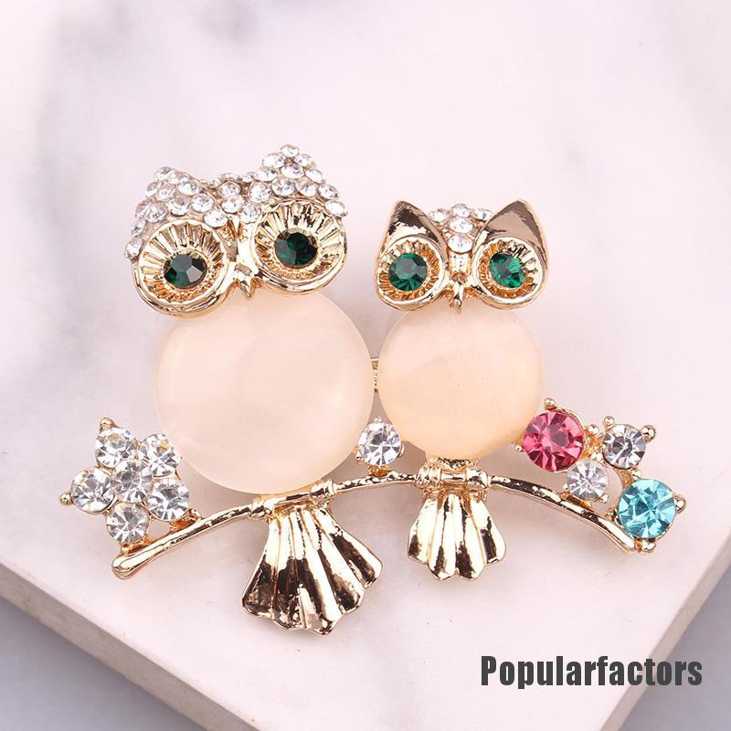 Ghim Cài Áo Hình Cú Mèo Đính Pha Lê Dễ Thương