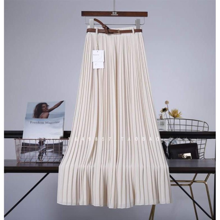 chân váy xếp ly nhỏ kèm đai vải lụa aosomicongsothietke | BigBuy360 - bigbuy360.vn