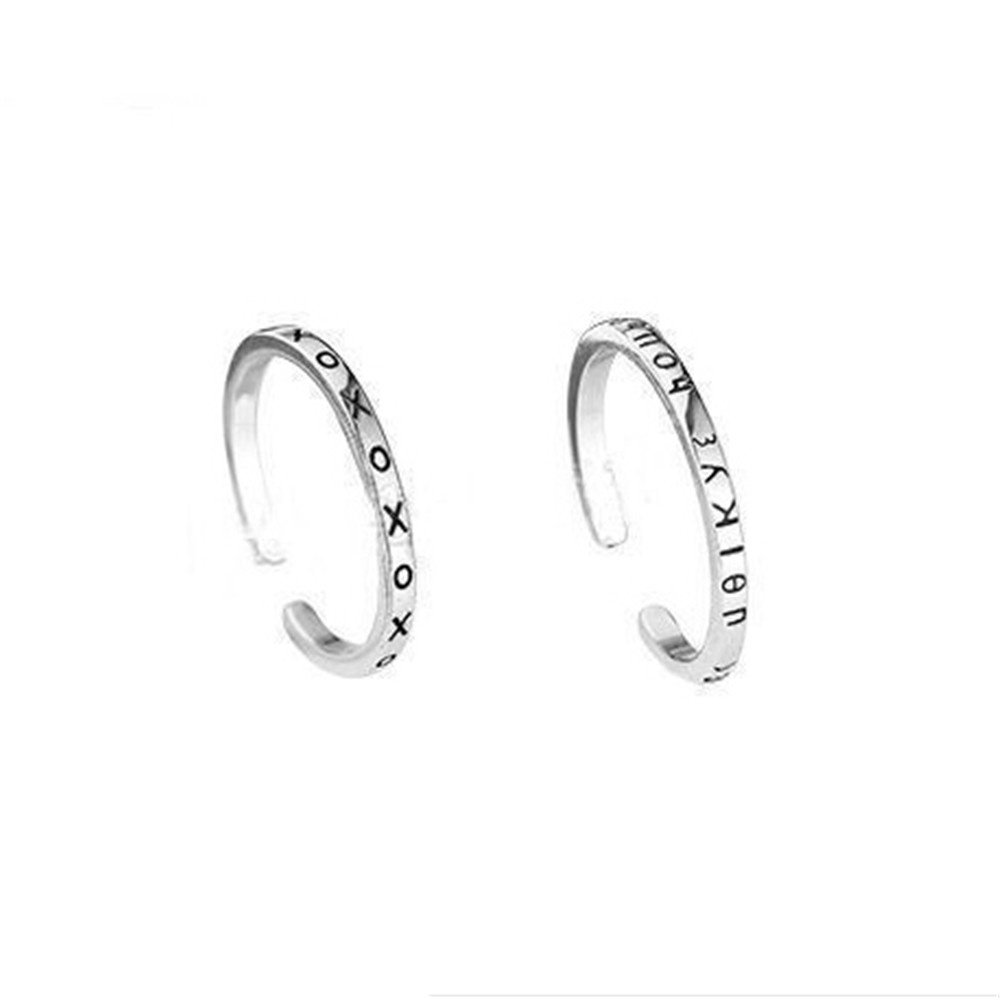 Set 2 Nhẫn Hở Kiểu Dáng Thời Trang Phong Cách Hàn Quốc Cho NữYanqueens Quà tặng trang sức