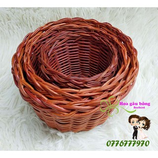 Combo set 3 giỏ mây tre cắm hoa