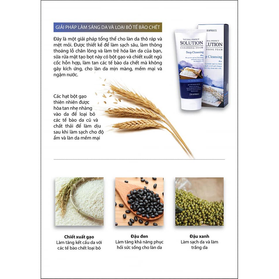Sữa rửa mặt gạo làm sạch sâu và loại bỏ tế bào chết deoproce 170g -CHÍNH HÃNG HÀN QUỐC | BigBuy360 - bigbuy360.vn