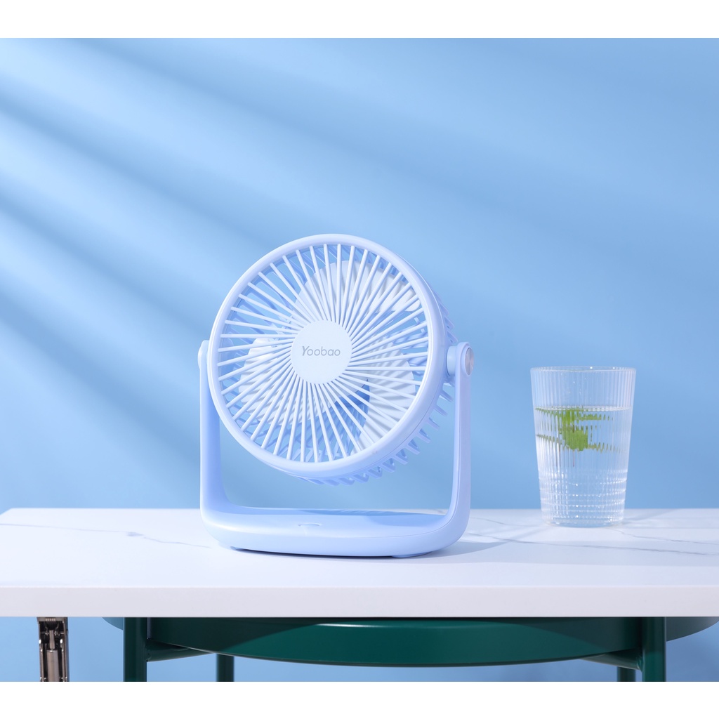 Quạt sạc để bàn làm việc YOOBAO model F2P Chạy 12 - 50 tiếng liên tục với 3 mức gió, thiết kế chắc chắn