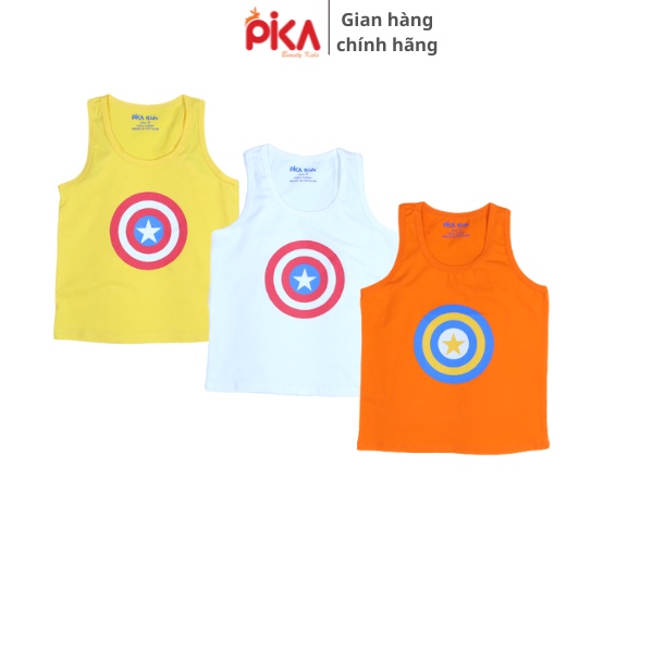 Áo thun ba lỗ cho bé trai  - Pika kids -in khiên chất liệu cotton - Quần áo trẻ em từ 10-25kg