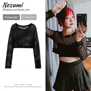 ÁO CROPTOP DÀI TAY REN LƯỚI, ÁO TẬP NHẢY DANCE