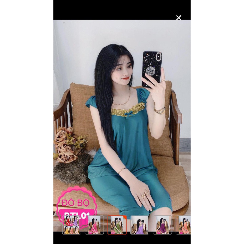 ĐỒ BỘ NGỦ THUN LẠNH LỬNG CÁNH TIÊN RFEESIZE PHỐI REN SEXY 45-60KG TÙY CHIỀU CAO | BigBuy360 - bigbuy360.vn