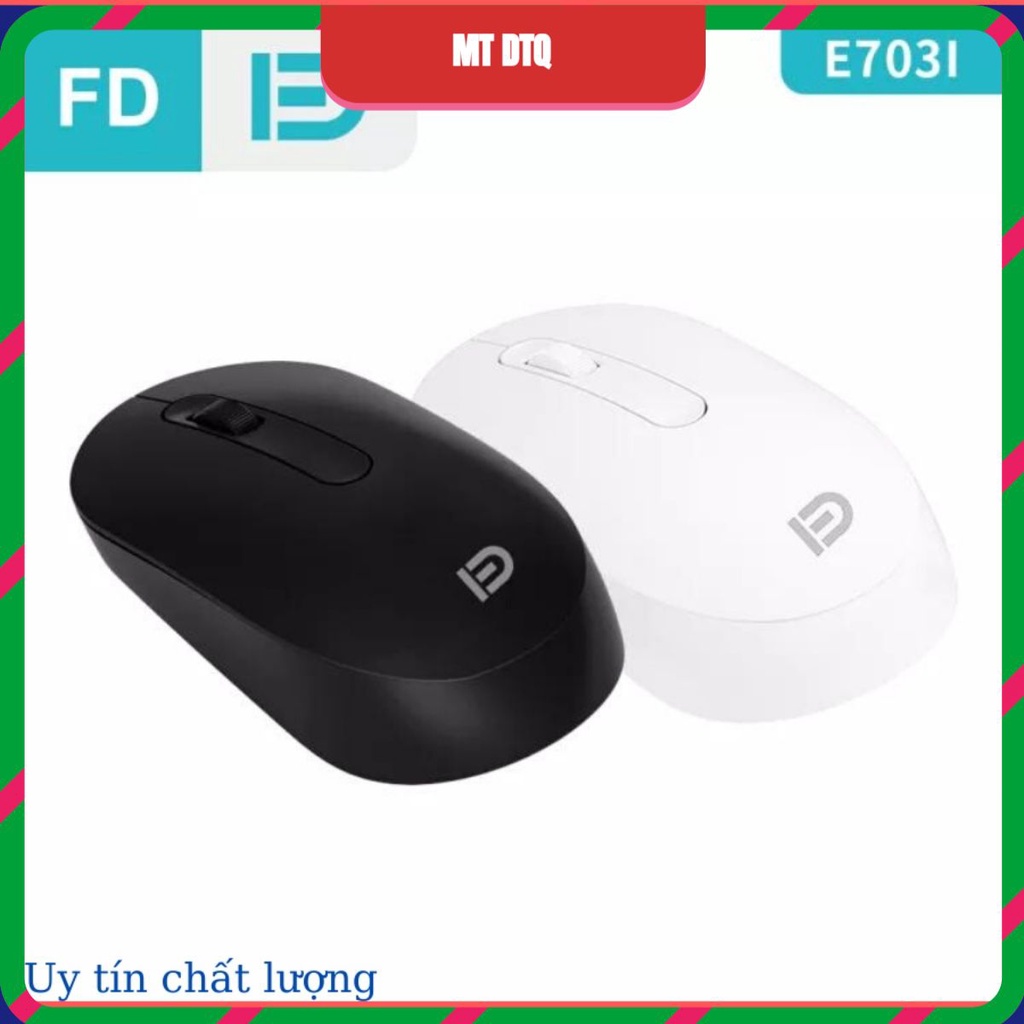 Chuột không dây E703I, Chuột cơ bản 2.4G USB Dongle, 1500DPI, Quang học, Chế độ ngủ tự động đen, trắng