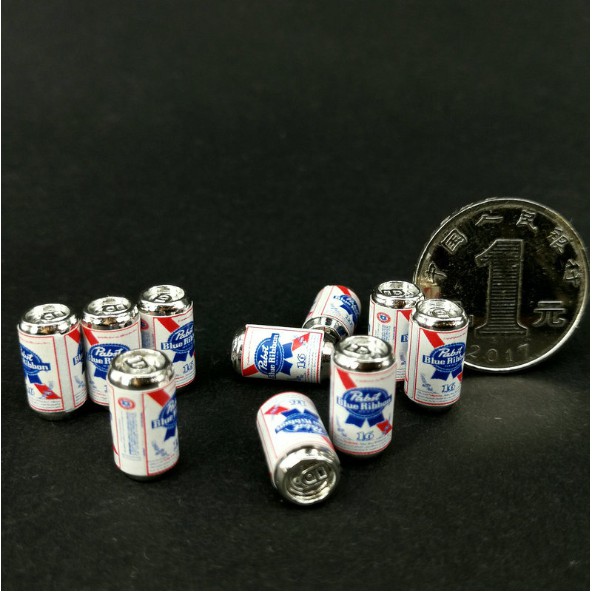 Charm hình lon beer dùng trang trí nhà búp bê, tiểu cảnh, móc khóa, DIY