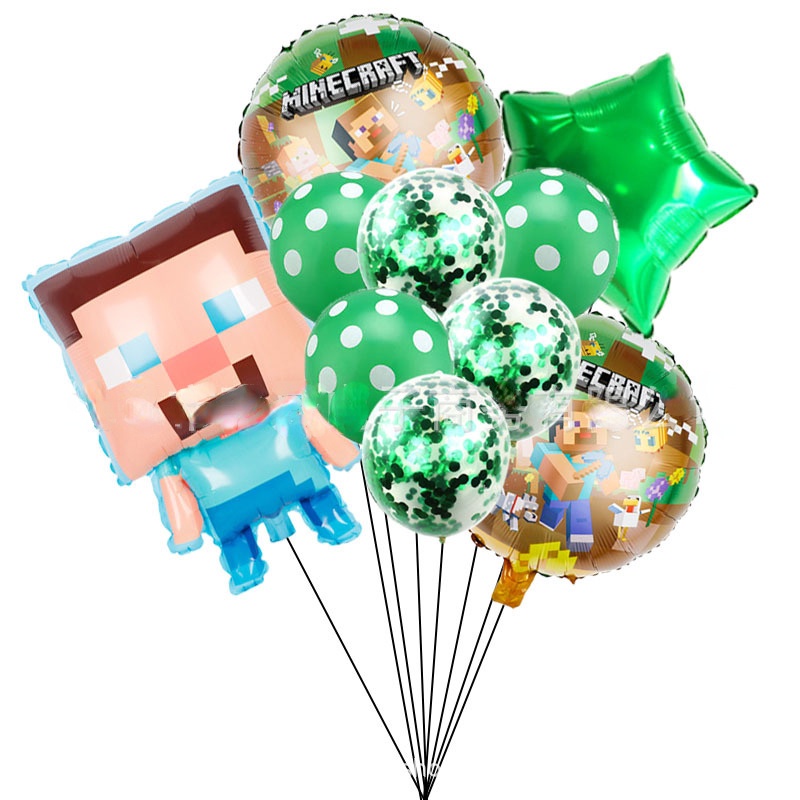 ROBLOX Set 10 Bong Bóng Lá Nhôm Hình Minecraft Dùng Trang Trí Tiệc Sinh Nhật/Làm Phụ Kiện Chụp Ảnh Cho Bé