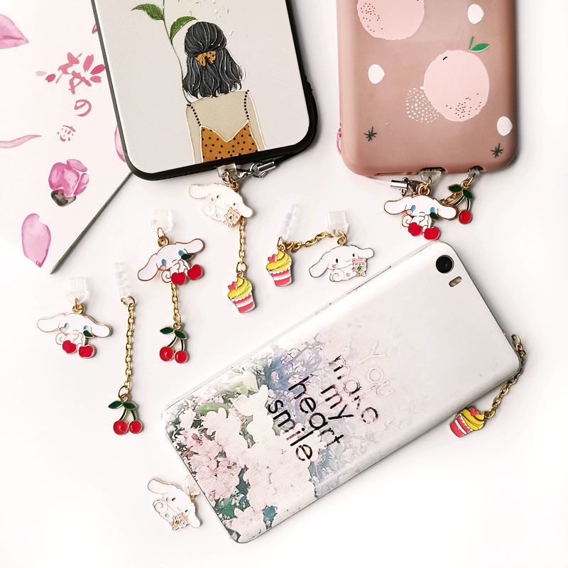 Nút Bịt Chống Bụi Cho Lỗ Cắm Tai Nghe Điện Thoại Di Động Hình Chú Chó Cinnamon Đáng Yêu