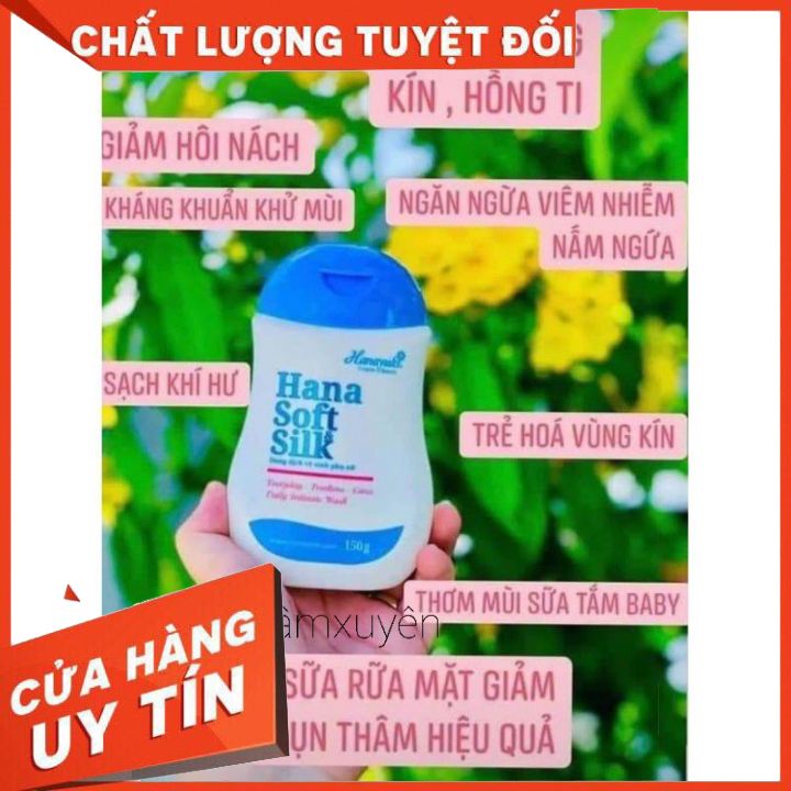 Dung Dịch Vệ Sinh Hana Soft Silk Chính Hãng 150G  Siêu thơm mát _an toàn _kháng khuẩn cao _tự tin_thoải mái