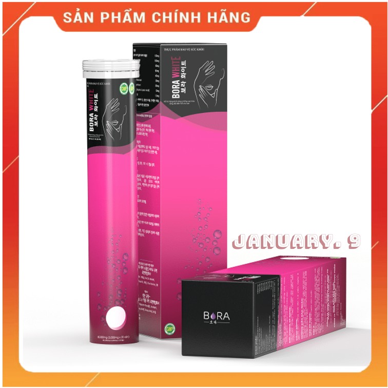 [Chính Hãng] Viên sủi trắng da mờ nám Bora White - Ống 20 viên