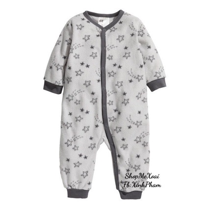 [Size 18M] Body Nỉ HM màu xám họa tiết sao