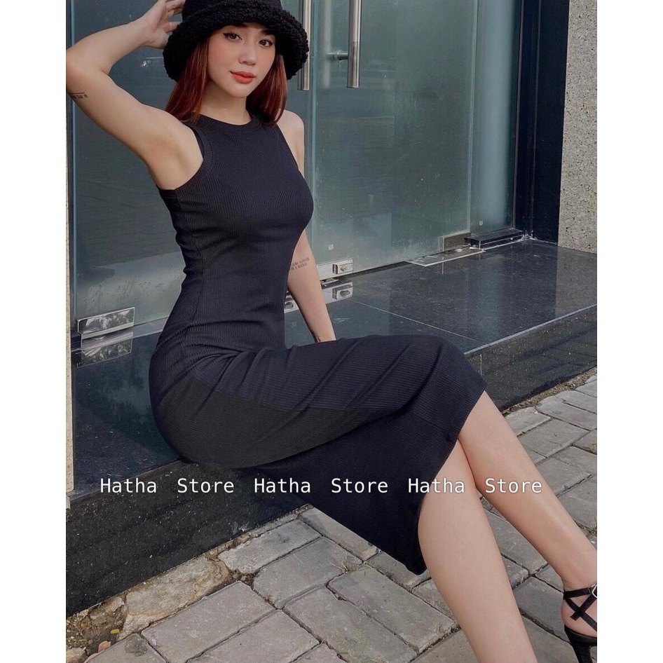 HOTTREND - ĐẦM BODY ĐEN NỮ THUN TĂM GÂN TÔN DÁNG CHE ĐẦU GỐI KÈM ẢNH THẬT | BigBuy360 - bigbuy360.vn