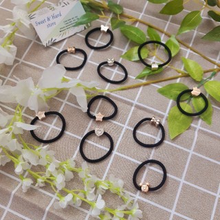 DÂY THUN BUỘC TÓC ĐEN CHO NỮ KIỂU DÁNG DỄ THƯƠNG