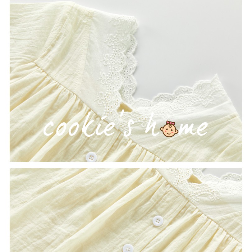 [MUA 1️⃣ TẶNG 1️⃣ ]Set áo liền quần vải xô cho bé gái sơ sinh set áo ren trắng cho bé gái sơ sinh