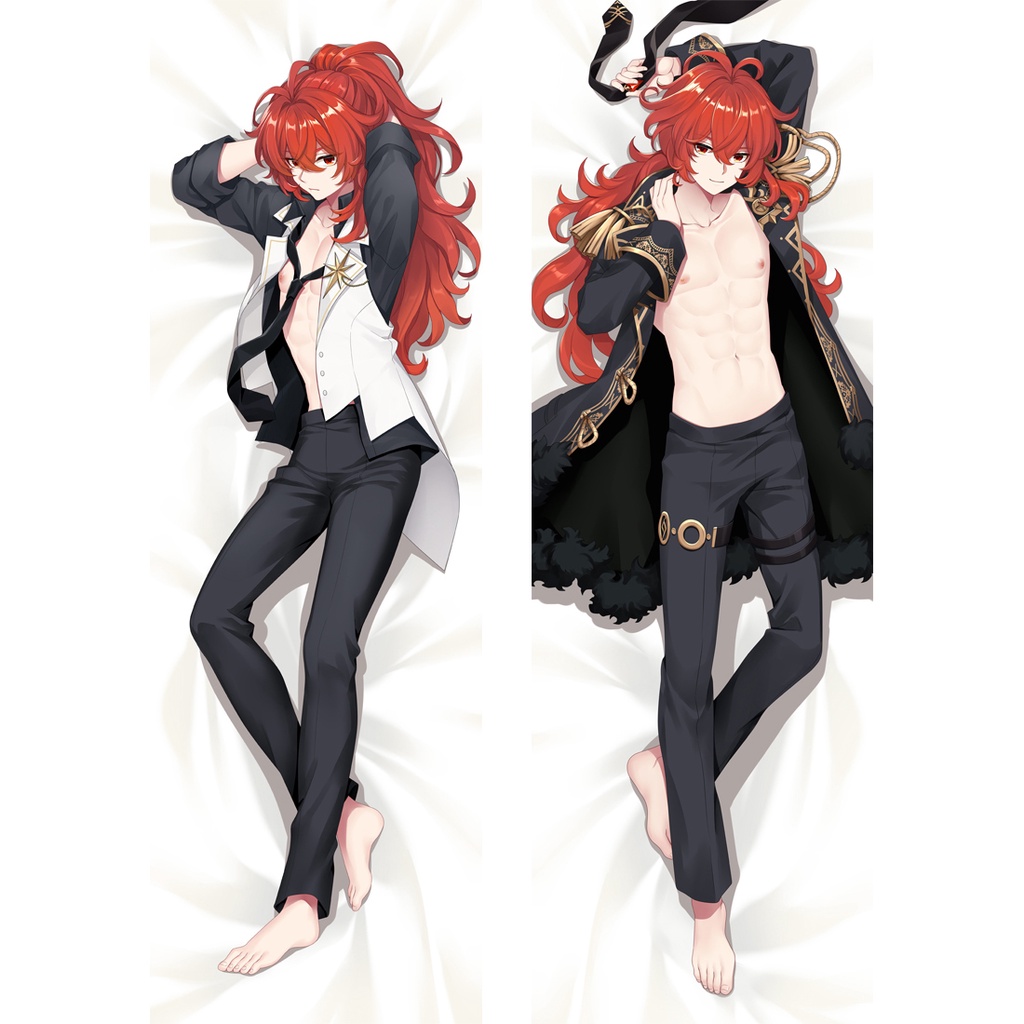 Vỏ Gối In Hình Game Genshin Diluc Kích Thước 60x180cm Ốp