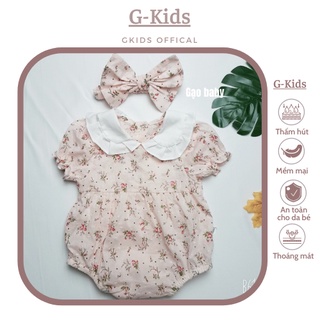 (Giảm giá 10%)  Body cho bé gái - body hoa nhí cổ bèo siêu mát tặng kèm tuaban cho bé