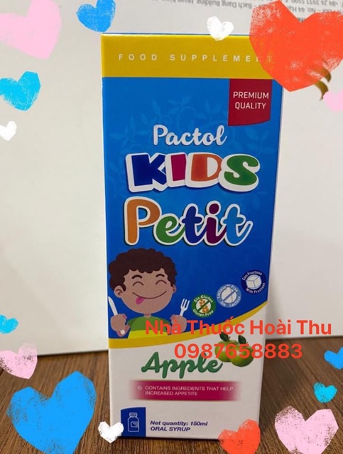 [ Kèm Quà Tặng ] Pactol Kids Petit - Giúp bé ăn ngon, tăng đề kháng ( 150 ml ) [ Chính Hãng ]