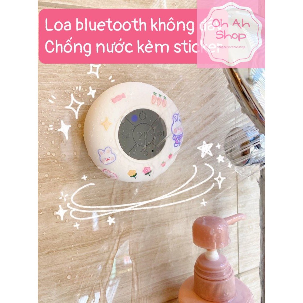 Loa bluetooth không dây chống nước gắn tường, nhà tắm tặng kèm miếng dán stick